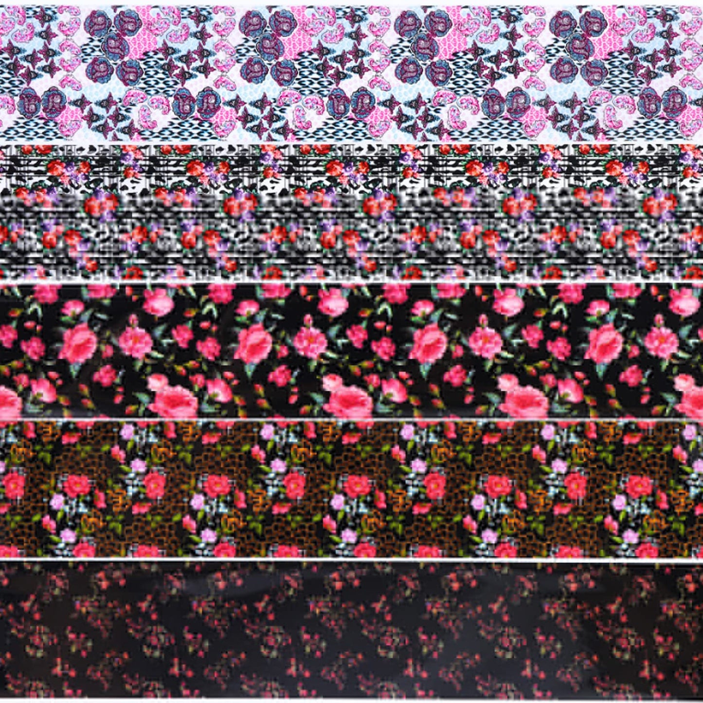 Flowers Holographic Nail Foil Stickers Decals, Floral Nail Polish Sheets Sky Starry Paper Transfer Foils Rose Nails Supplies for Nail Transfer Glue Women Manicure Film Decorations