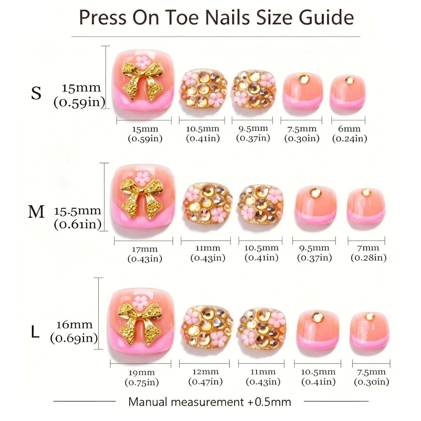 IntoVibes 10 Pieces Handmade Luxury Press On Toenails With Bling Rhinestones And 2026 3D Decoration, Full Cover, Press On Nails Stick On Toe Nails For Women Manicure, Acrylic Fake Toe Nails(M)
