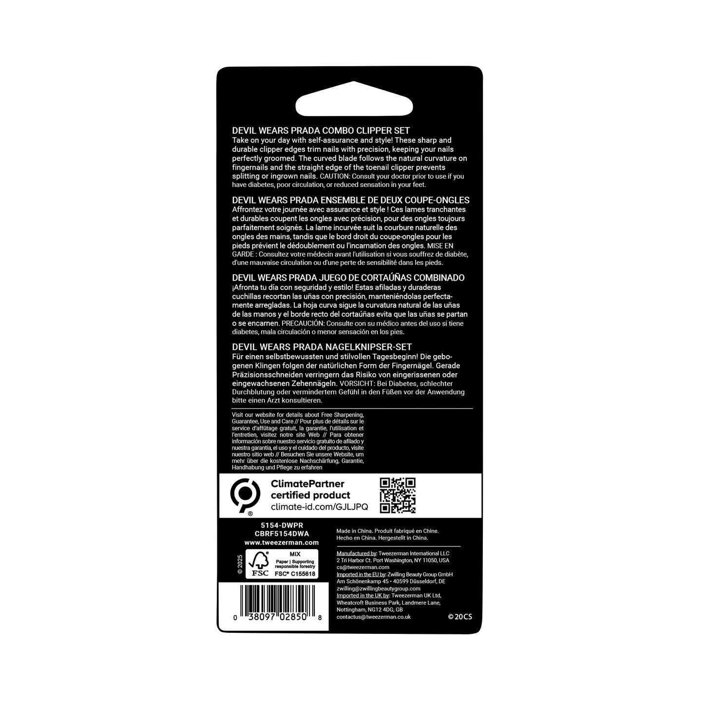 Tweezerman Devil Wears Prada 2 Combo Set - Fingernail and Toenail Clippers
