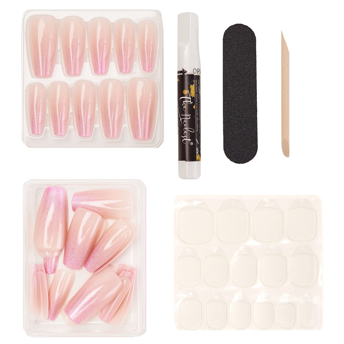 The Nailest - Instant Luxury Acrylic Press-on Nails - Medium Coffin - Iris Ombre