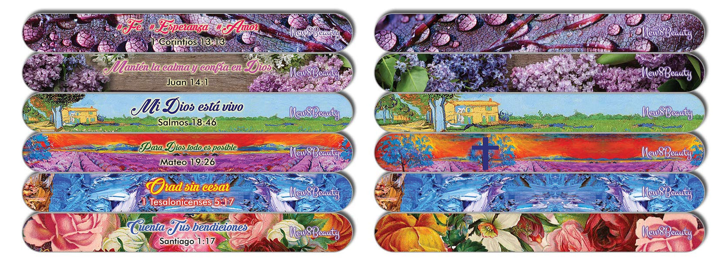Christian Emery Board - Faith Hope Love (24-Pack) - Bible Verses 150/150 Grit Colorful Nail File Spa Party Favors - Stocking Stuffers Gift for Girls Women Ministry Kids Mom Girlfriend Church Supplies