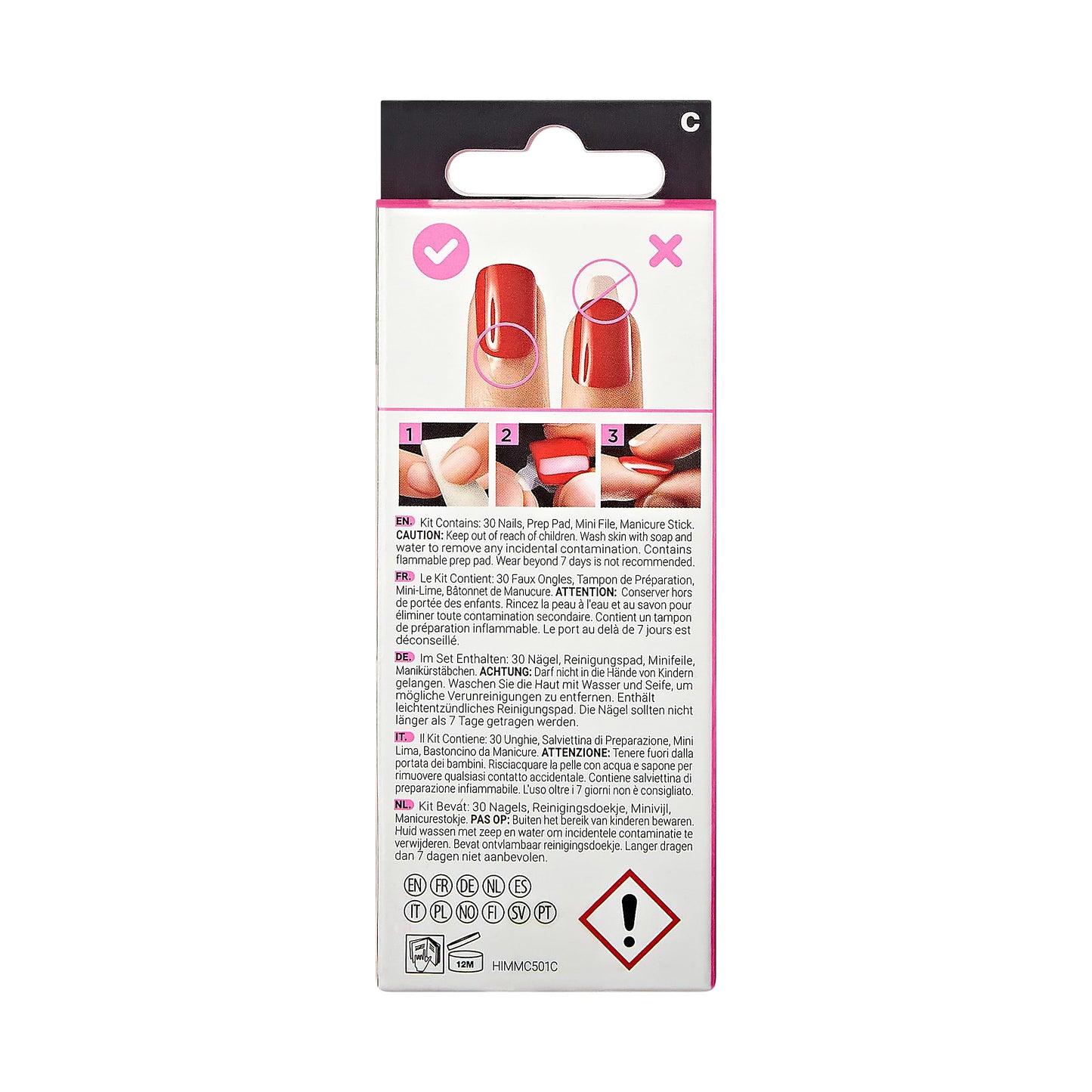 KISS imPRESS Press-On Manicure Halloween, Neutral, Medium Length, Almond Shape, PureFit Technology, Chip Proof, Smudge Proof, Waterproof, Prep Pad, Mini Nail File, Manicure Stick & 30 Fake Nails