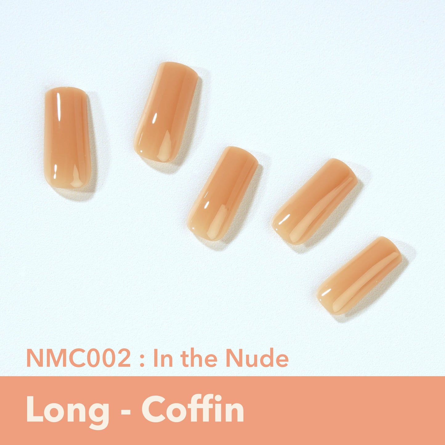 MOOD: TOO CLASSY Press On Nails - In the Nude | Trendy Long Coffin Shape | Salon Acrylic Finish, Kit Includes 30 Nail Tips, Mini Glue, Adhesive Tabs, Nail File, Cuticle Stick, Prep Pad