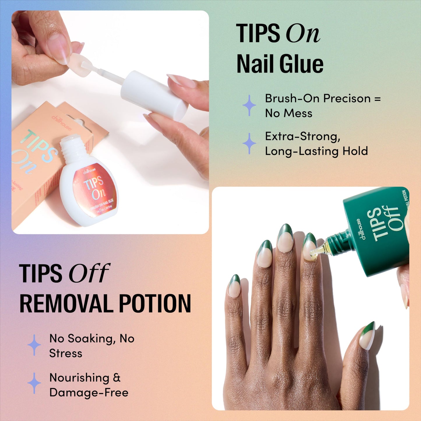 Chillhouse - Chill Tips, Press on Nails Kit - Northern Dew (Almond) - 30 Nail Shapes & Sizes - Up to 2 Weeks of Wear - Customizable Fit - Reusable - Latina Founded & Women Owned - Beauty & Self Care