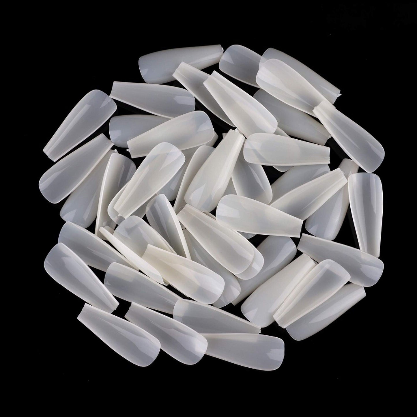 600pcs Long Coffin Fake Nails - Full Cover Natural Ballerina False Nail Acrylic Nail Tips with Case, Artificial Nails10 Sizes for Nail Salons and DIY Manicure
