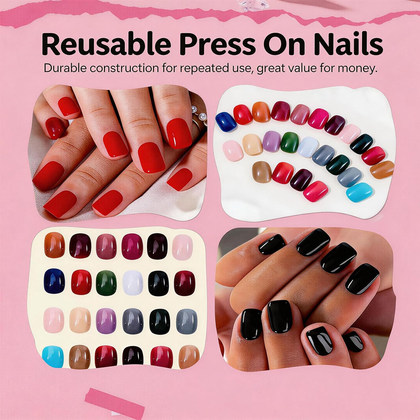 Press On Nails Short, 24 Colors 576PCS Cat Eye Press On Nails, Cat Eye Nails Short Round, Glossy Glitter Finish, Easy Apply Natural Fit, Lightweight for Nail Art Women