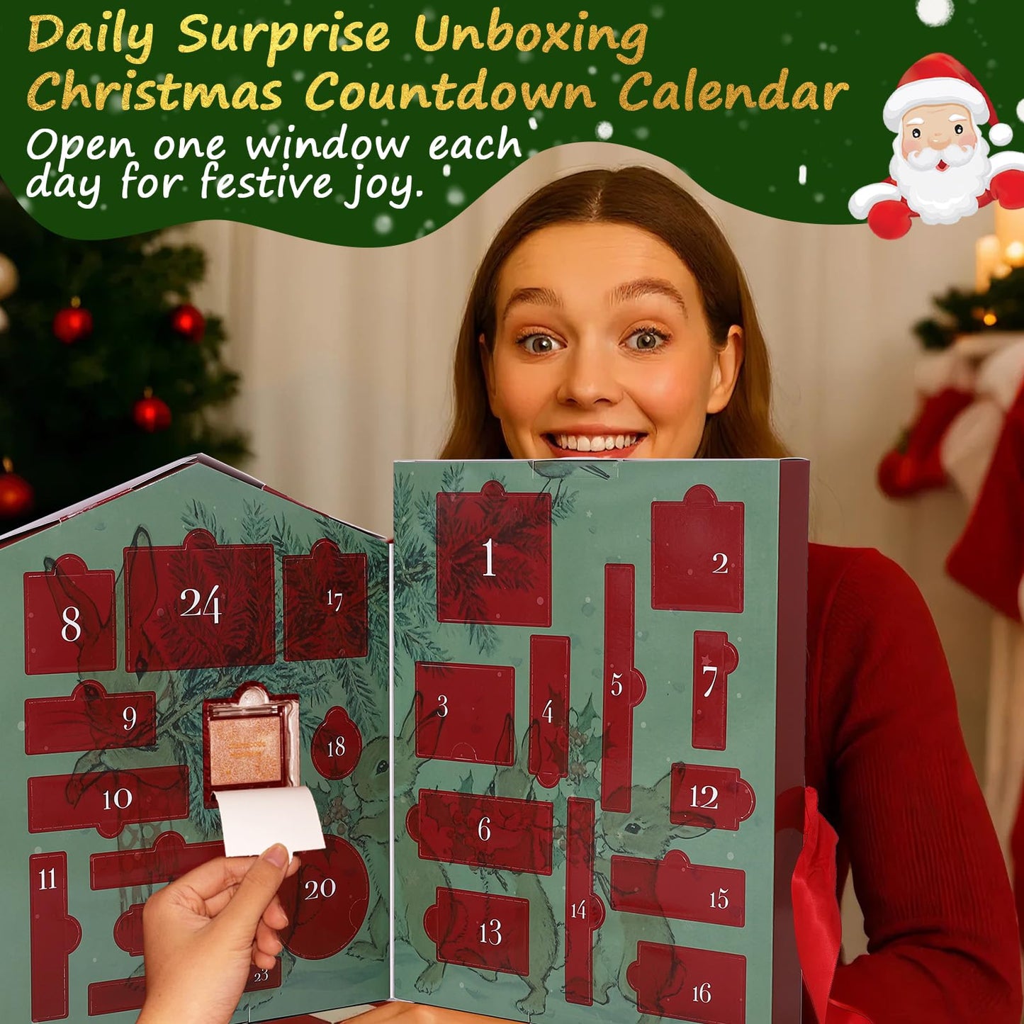 CHARMCODE Makeup Advent Calendar 2025, 24 Days Christmas Countdown Calendar Gift Set for Adult Women Teen Girls, Xmas Holiday Beauty & Cosmetic Surprise Make up Kit for Women Full Kit