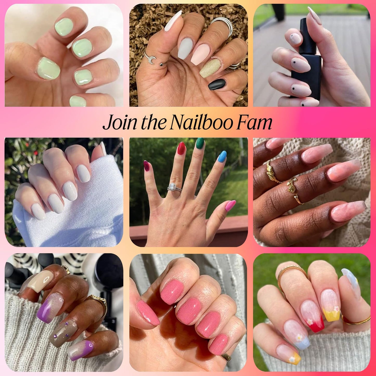 Nailboo Press On Nails, Salon-Quality Reusable Fake Nails for Fast DIY Manicure with Strong Hold Nail Glue for Press Ons, Nail File, & Alcohol Prep Pads, Royal Rose