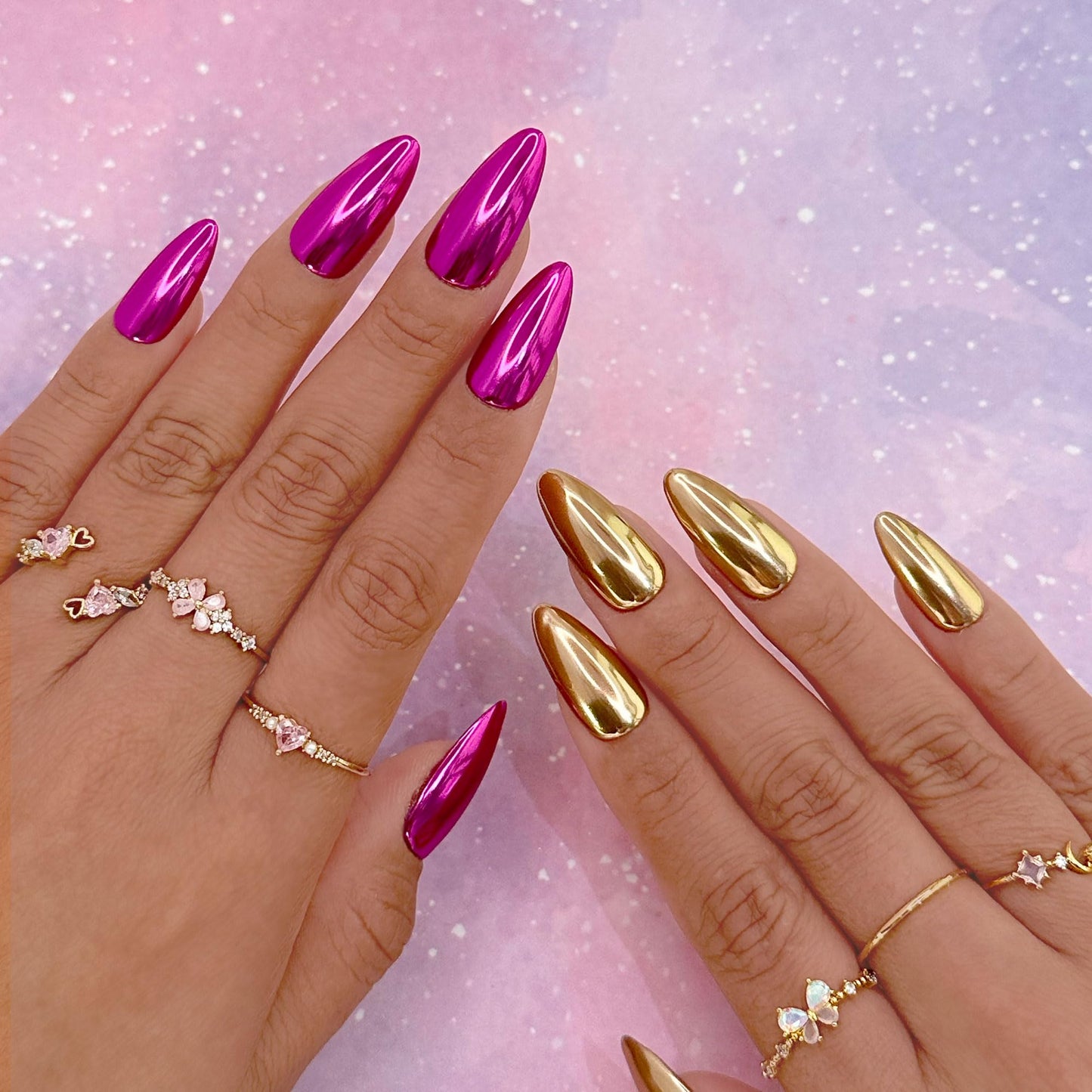 Daily Chrome Mirror Chrome Nail Powder (Fuchsia Pink) 1g, Metallic Nail Art Dip Powder, Mirror Effect Manicure Chrome Powder, Home DIY/Nail Salon Manicure