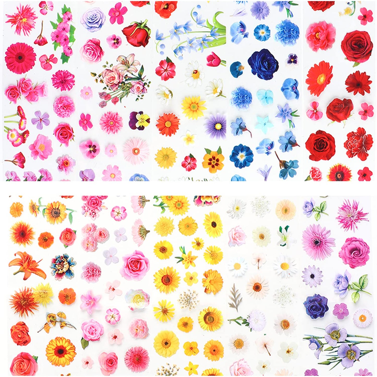 Holographic Nail Foil Transfer Stickers Decals, Flowers Nail Polish Sheets Sky Starry Paper Transfer Foils Floral Nails Supplies for Nail Transfer Glue Polish, Women Manicure Nail Film Decorations