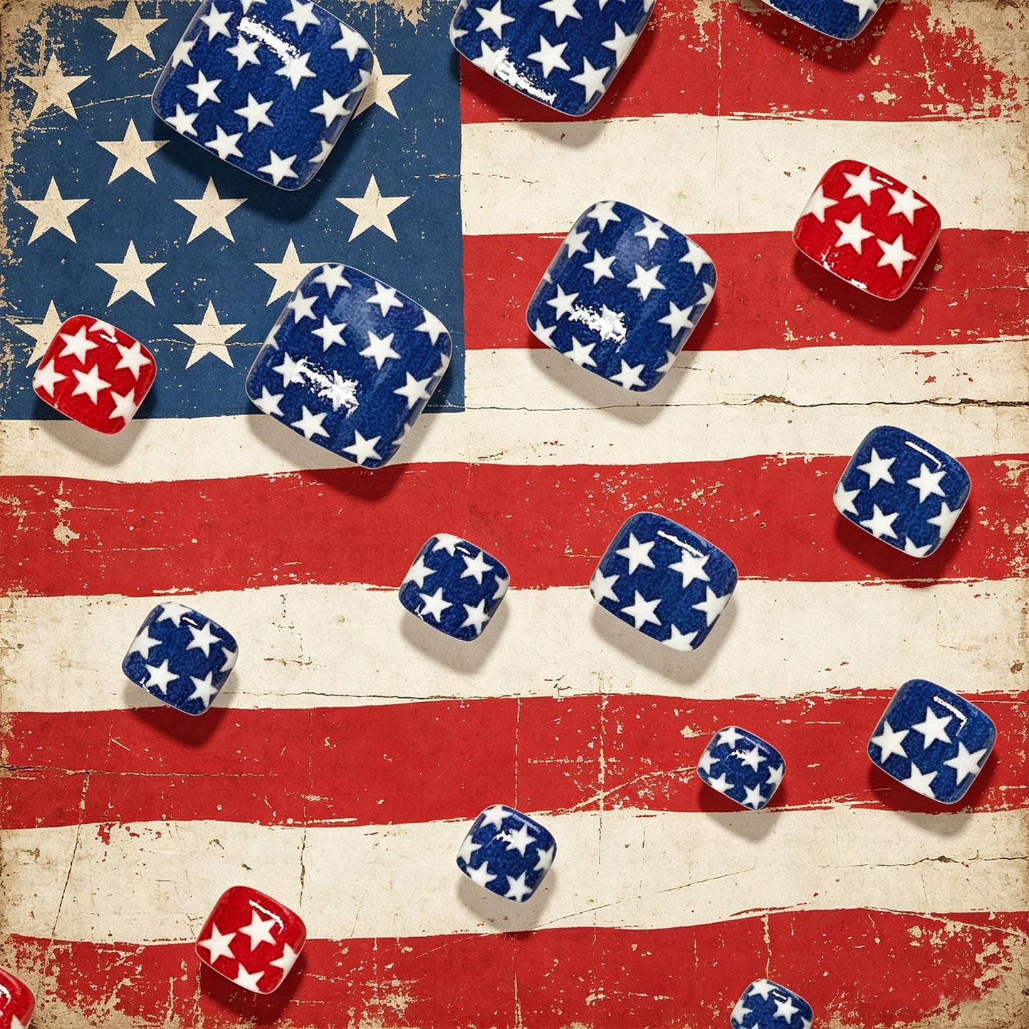 4th of July Star Press on Toenails Short Square Fake Toe Nails Red Blue Glossy Toenail Press ons Summer Independence Day Toe Press on Nails Acrylic Stick on Toenails for Women 24Pcs