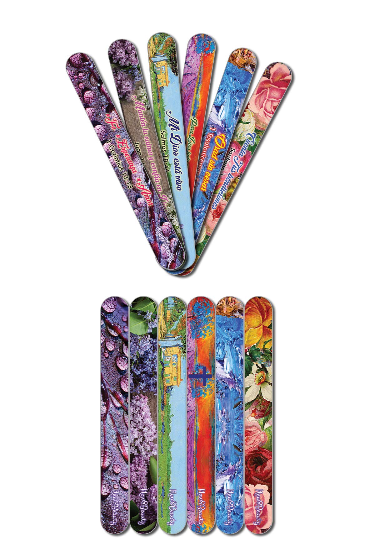 Christian Emery Board - Faith Hope Love (24-Pack) - Bible Verses 150/150 Grit Colorful Nail File Spa Party Favors - Stocking Stuffers Gift for Girls Women Ministry Kids Mom Girlfriend Church Supplies
