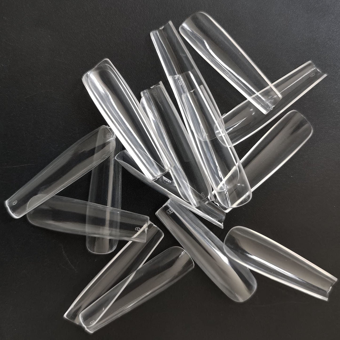 240pc XL Clear Square Acrylic Nail Tips Full Cover Extra Long Square Fake Nails Press on Nail Clear False Nails 10 Sizes Artificial Nails Tip for Gel Nail Extension Fingernails Designs