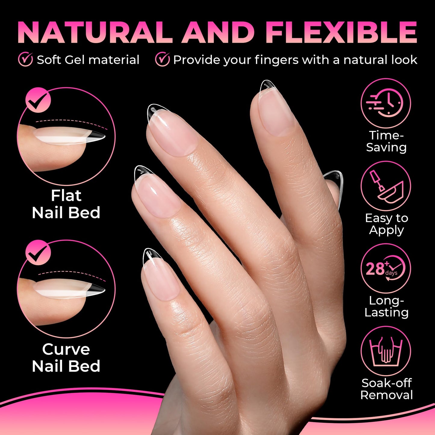 UNA GELLA Short Almond Nail Tips: 360Pcs 15 Sizes Pre-Shaped Acrylic Gel Nail Tips Half Matte Full Cover Fake Nails for Clear Press on Nails Extension DIY at Home Salon