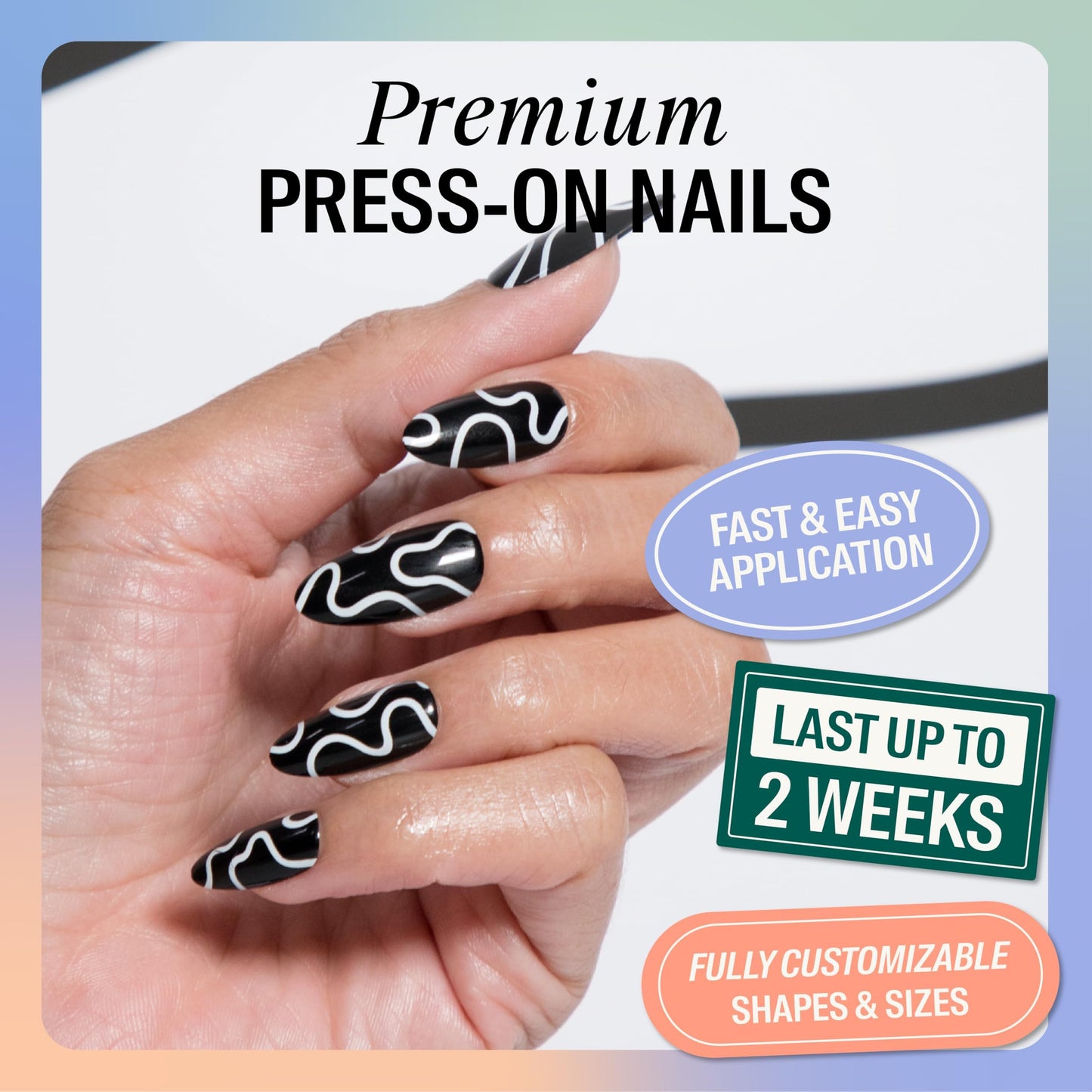 Chillhouse - Chill Tips, Press on Nails Kit - Creepy Baby (Almond) - 30 Nail Shapes & Sizes - Up to 2 Weeks of Wear - Customizable Fit - Reusable - Latina Founded & Women Owned - Beauty & Self Care