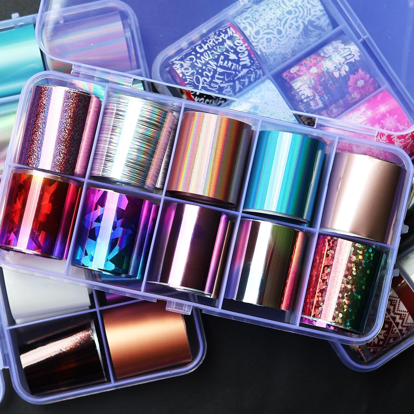 AddFavor Transfer Nail Foil Holographic Nail Art Sticker Decals Transfer Foils for Women Girls, 30 Roll