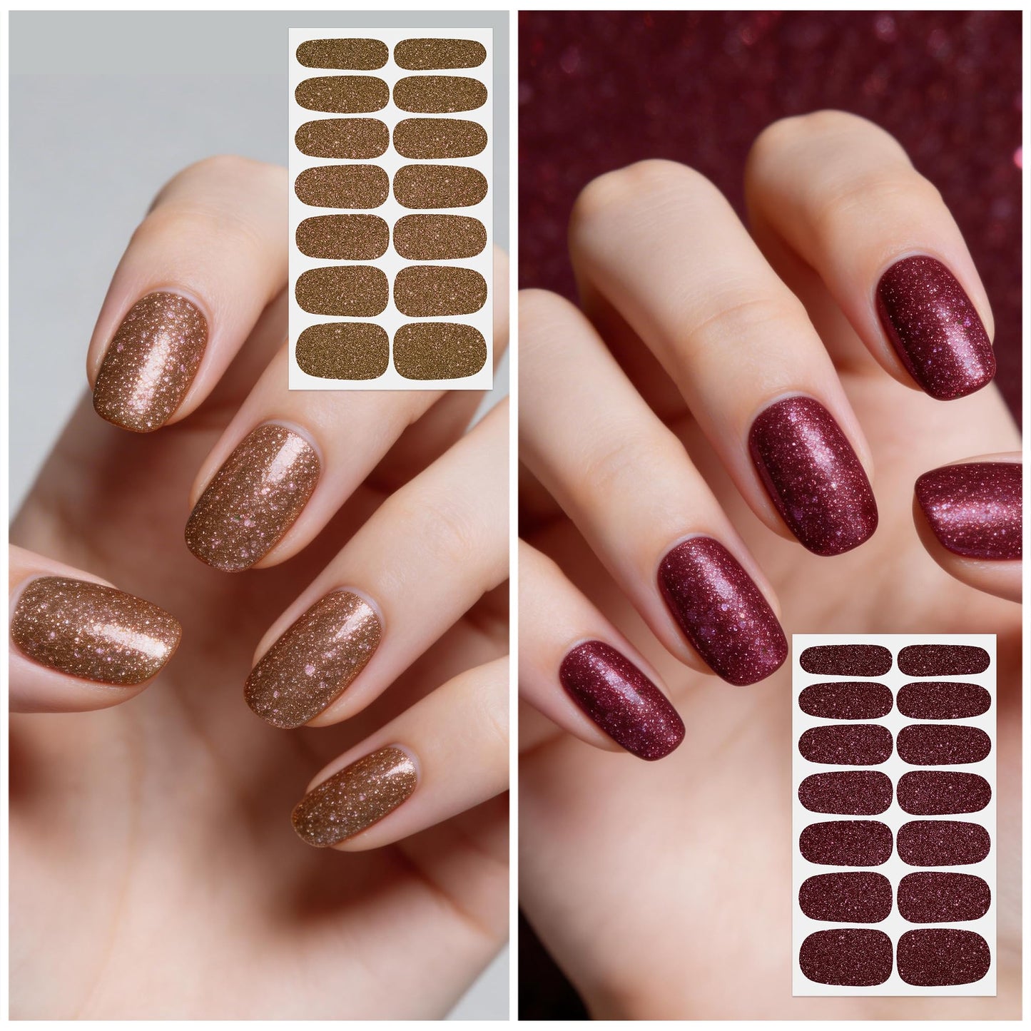DANNEASY 24 Sheets Nail Polish Stickers Full Nail WrapsSolid Color Nail Polish Strips for Women Gel Nail Strips Self Adhesive Fingernail Stickers Manicure Kit with File, Cuticle Stick
