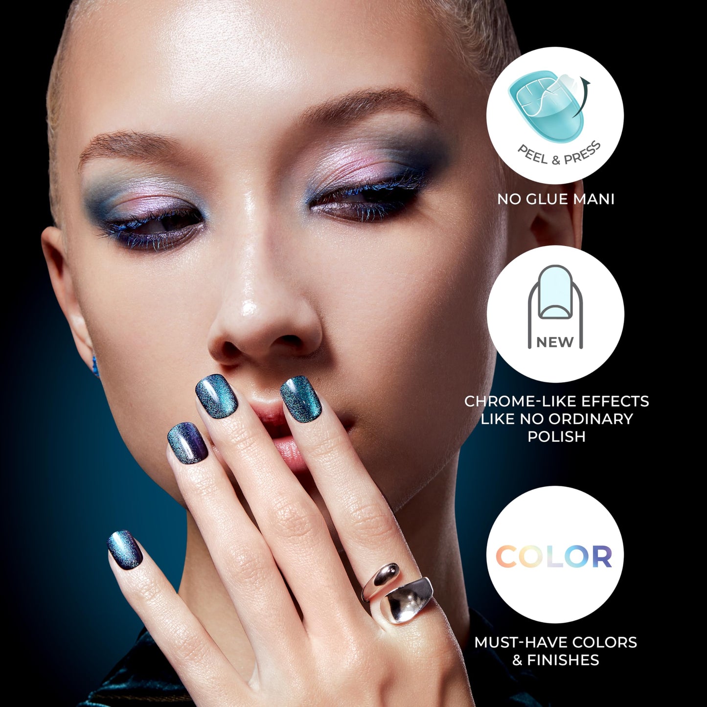 Kiss Impress No Glue Mani Press On Nails, Color FX, 'Good Mood', Pink, Short Size, Squoval Shape, Includes 30 Nails, Prep Pad, Instructions Sheet, 1 Manicure Stick, 1 Mini File