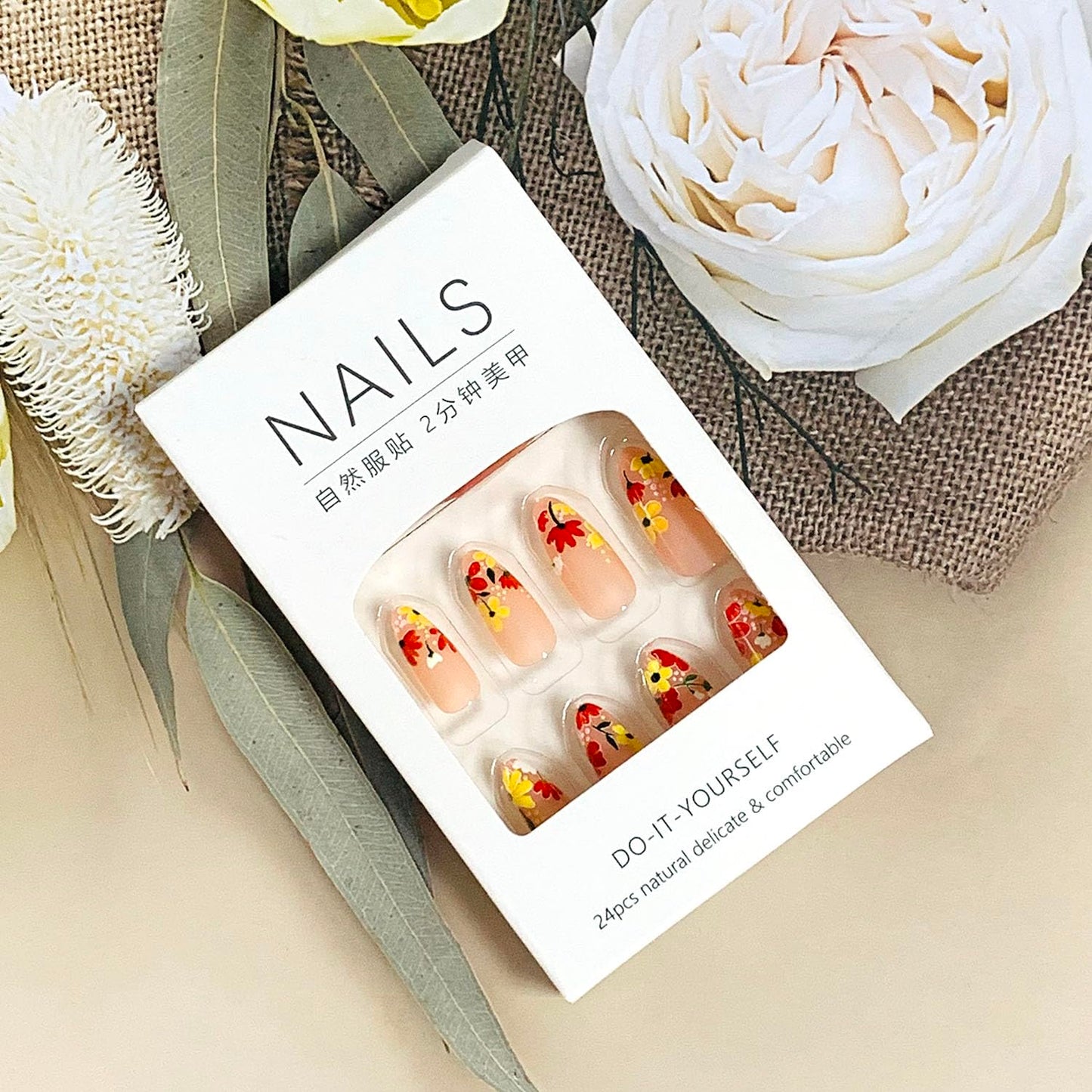 FIEONCIY Press on Almond Nails Short Length Glossy Acrylic Almond Shaped False Nails with Designs Artificial Medium Fake Nails with Charms Glue Stick on Fingernails for Women Girls(WSJ2397)