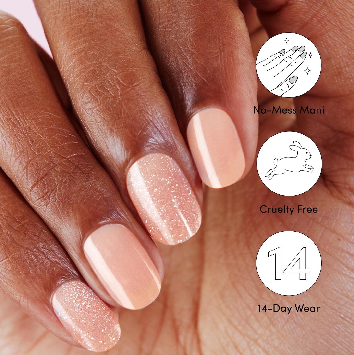 Dashing Diva Glaze Nail Strip Duo - Velvet Blush & Ballerina Blush Collection - Long Lasting, Chip Resistant, Semi-Cured Gel Nail Strips - Contains 2 Colors