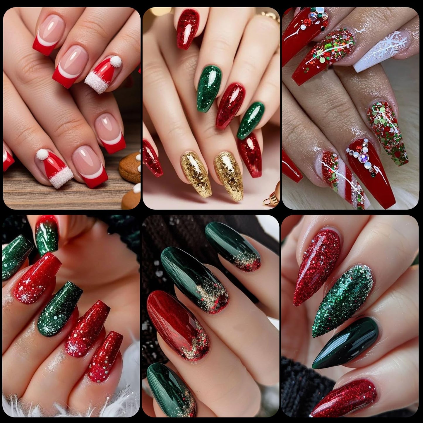 Christmas Nail Art Glitter Sequins 12 Boxes Winter Snowflake Nail Glitter Flakes Holographic Fine Glitter Powder Dipping Pigment Green Red Gold Foils Xmas Sugar Nail Design for Acrylic Nails Supplies