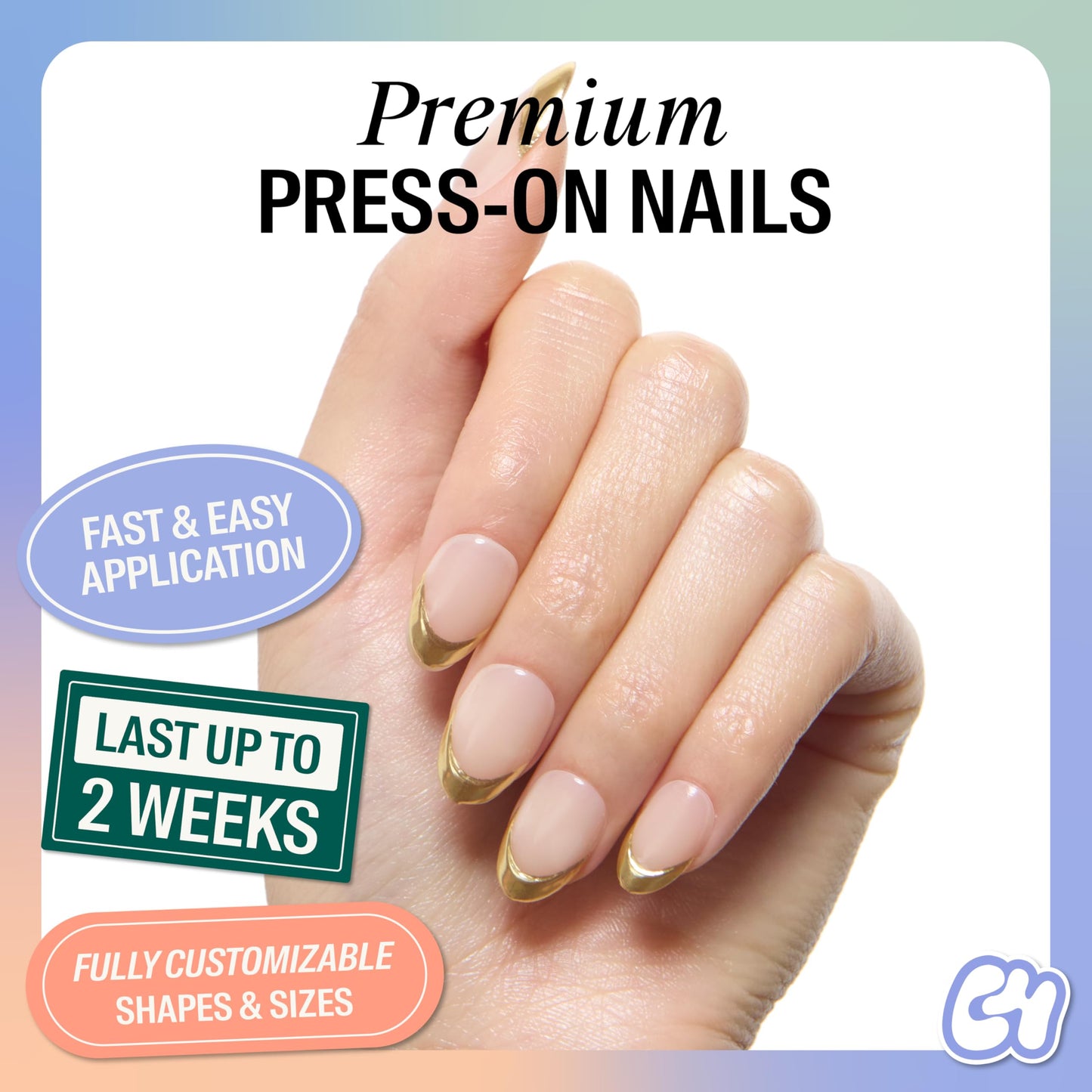 Chillhouse - Chill Tips, French Tip Press On Nails Kit - I'm Worth It (Oval - Short) - 30 Nail Shapes & Sizes - 2 Weeks of Wear - Customizable Fit - French Manicure Kit, Women Owned, Beauty, Self Care