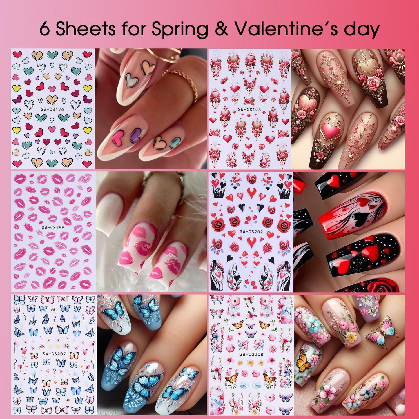 Holiday Nail Art Stickers Decals 30 Sheets 3D Seasonal Stickers for Nails with Tweezers Self-Adhesive Manicure Decoration Nail Supplies for Christmas Valentine Halloween St. Patrick's Day Easter