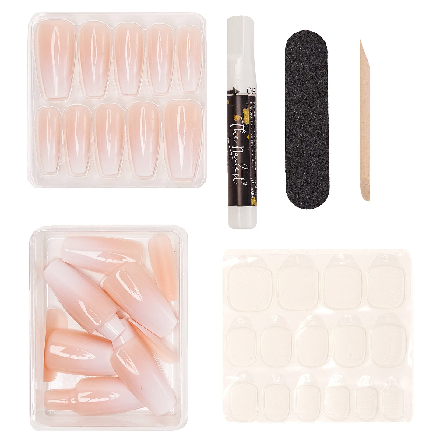 The Nailest - Instant Luxury Acrylic Press-on Nails - Medium Coffin- Baby Boomer