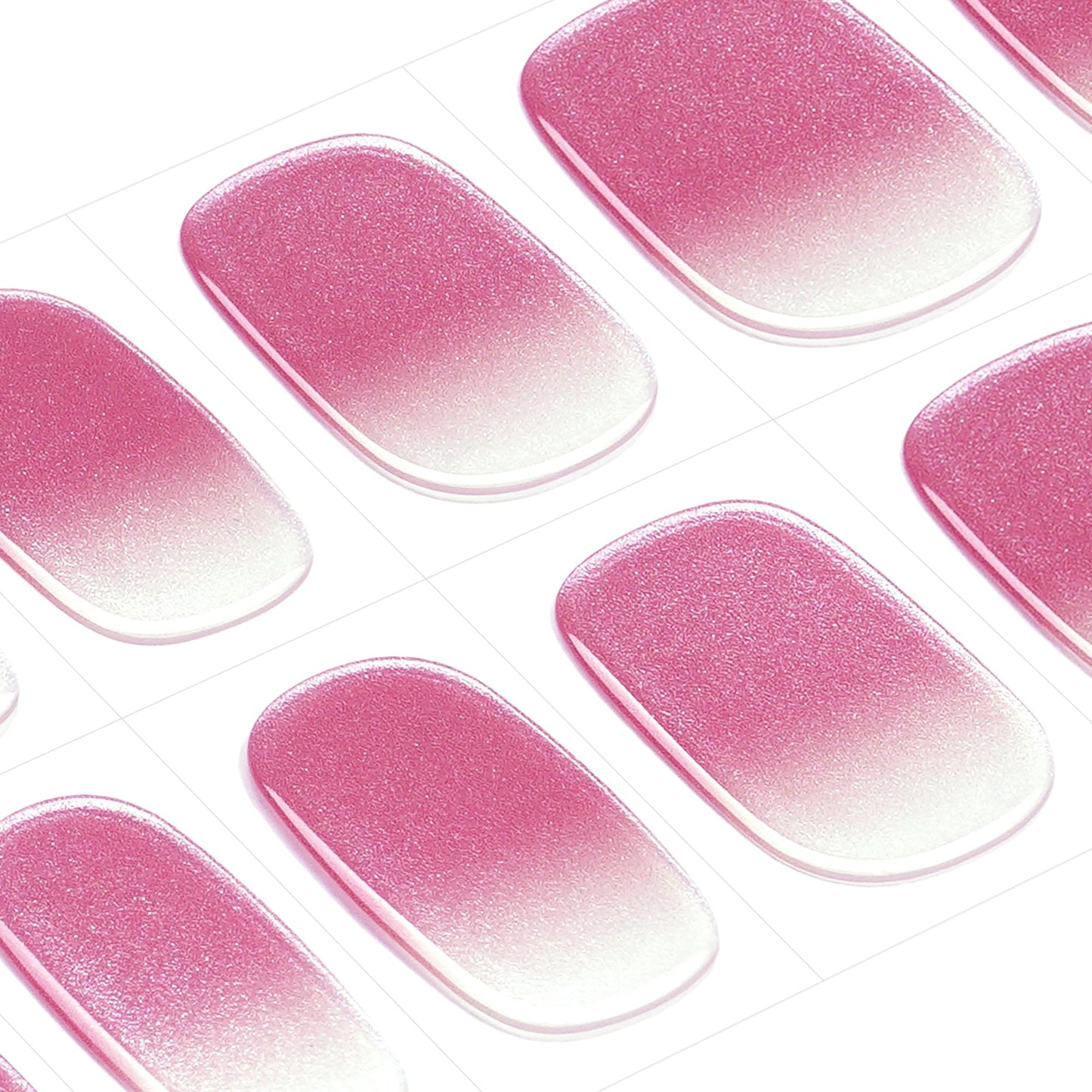 DANNI & TONI Semi Cured Gel Nail Strips Pink Transparent Ombre Pearlescent Gel Nail Wraps 28 Stickers | Mauve Breath