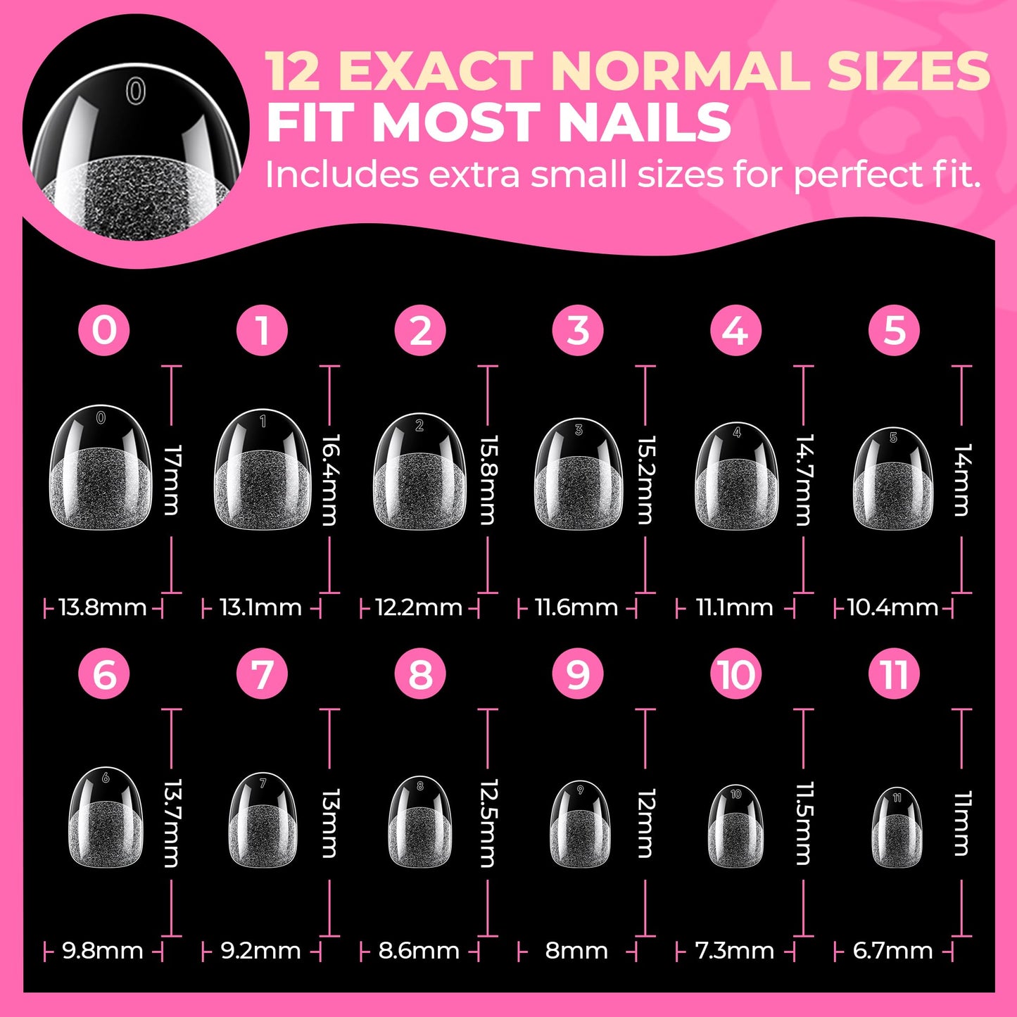 UNA GELLA Oval Nail Tips Exra Short 504PCS Pre-shape Gel Oval Almond Nail Tips for Women DIY Salon Round Almond Press On Nails Full Cover Clear Fake Acrylic Tips 12 Sizes