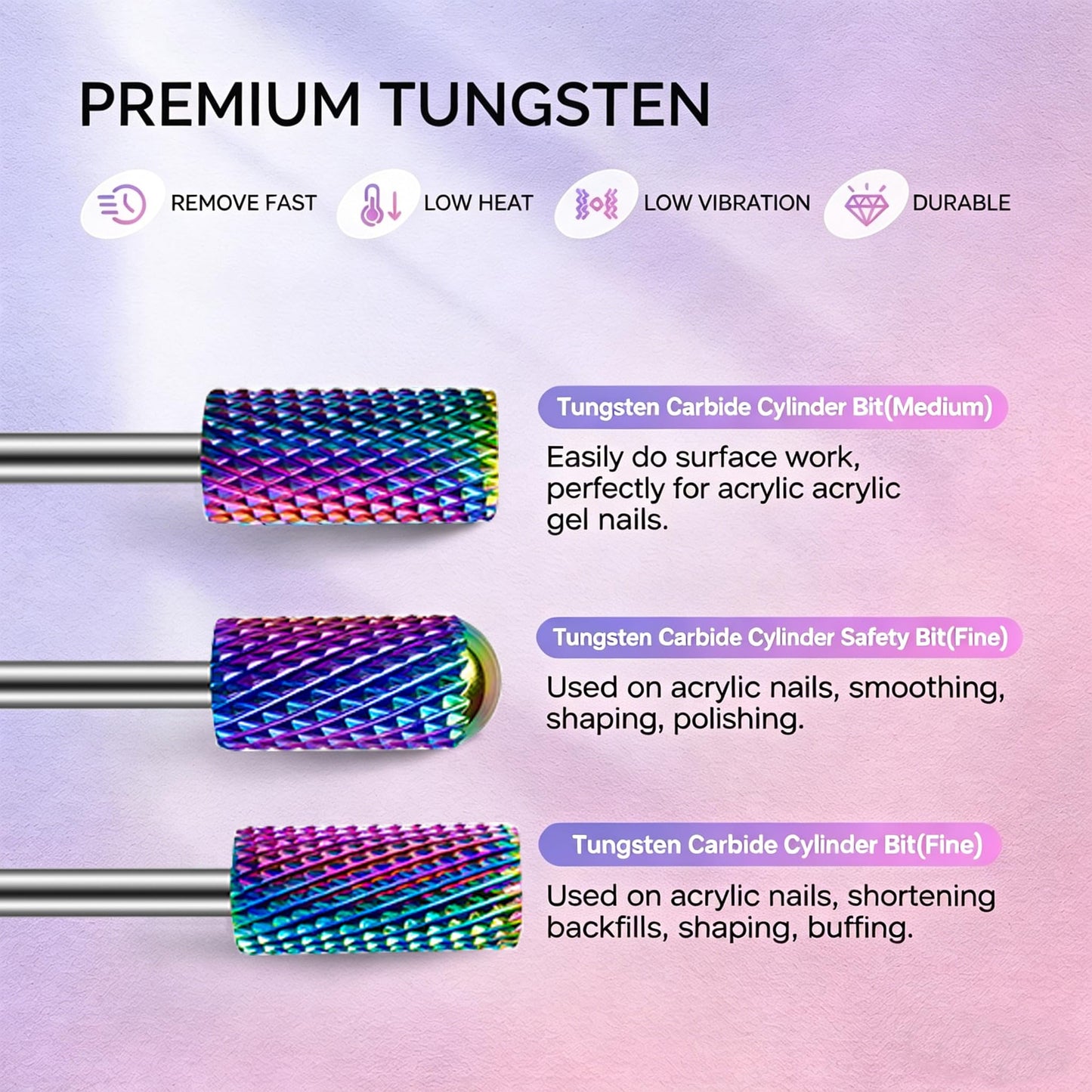 30PCS Nail Drill Bits Set with Holder Case, 3/32 Inch Tungsten Carbide Ceramic Diamond Efile Nail Bits Tool & Organizer for Acrylic Gel Dip Powder Cuticle Removal Polish, Nail Tech Manicure Pedicure