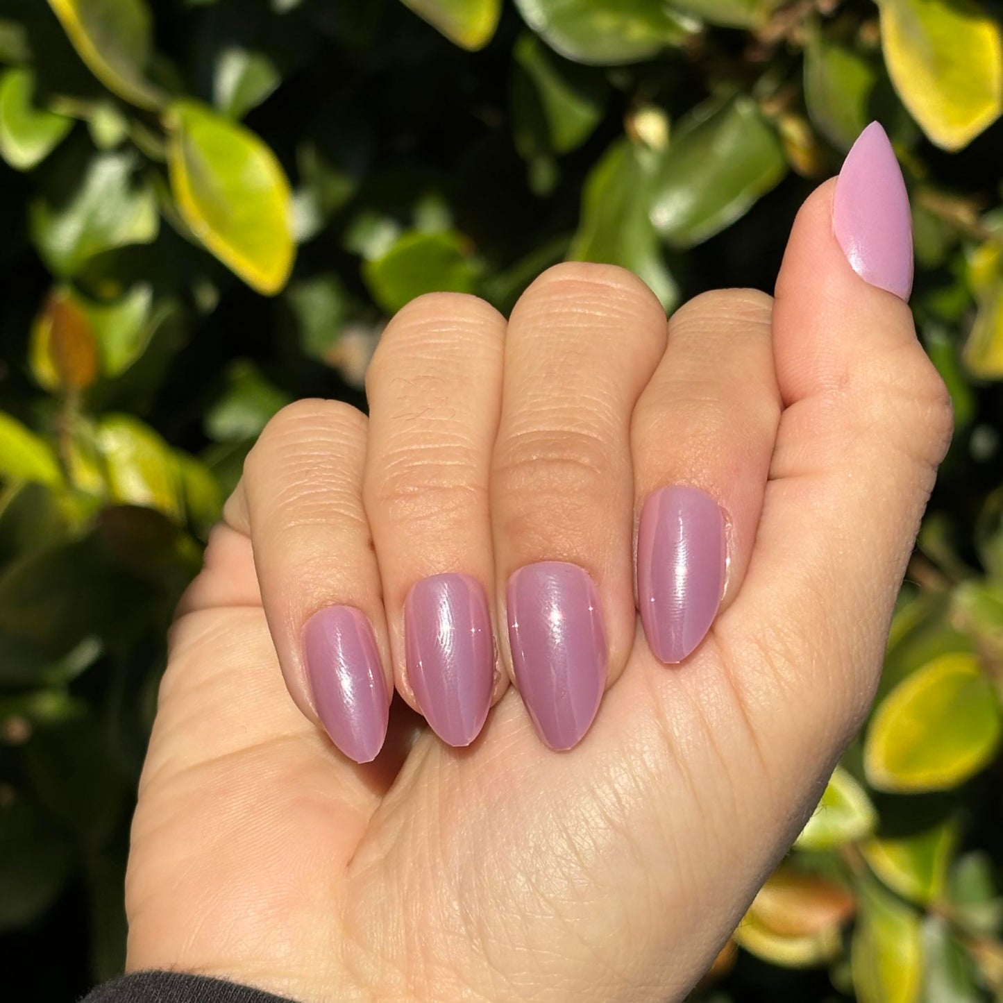 PRETTY GIRL Press-On Nails by Lavaa Beauty | Short Almond | Lilac Purple Shimmer Almond Nails