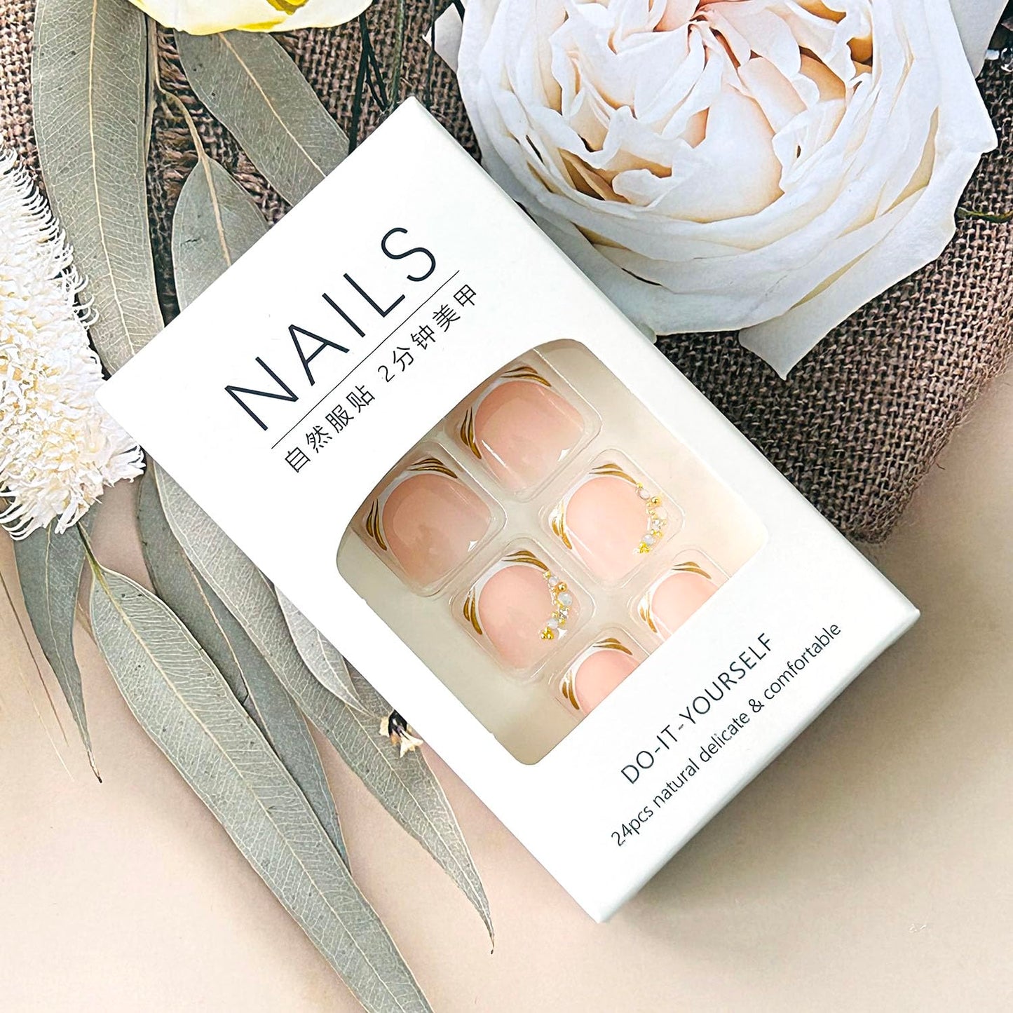 FIEONCIY Press on Toenails with Designs Acrylic Fake Nails for Toe Artificial False Nails with Charms Press on Toe Nails for Spring Summer Stick on Toenails for Women Girls(WSJ2512)