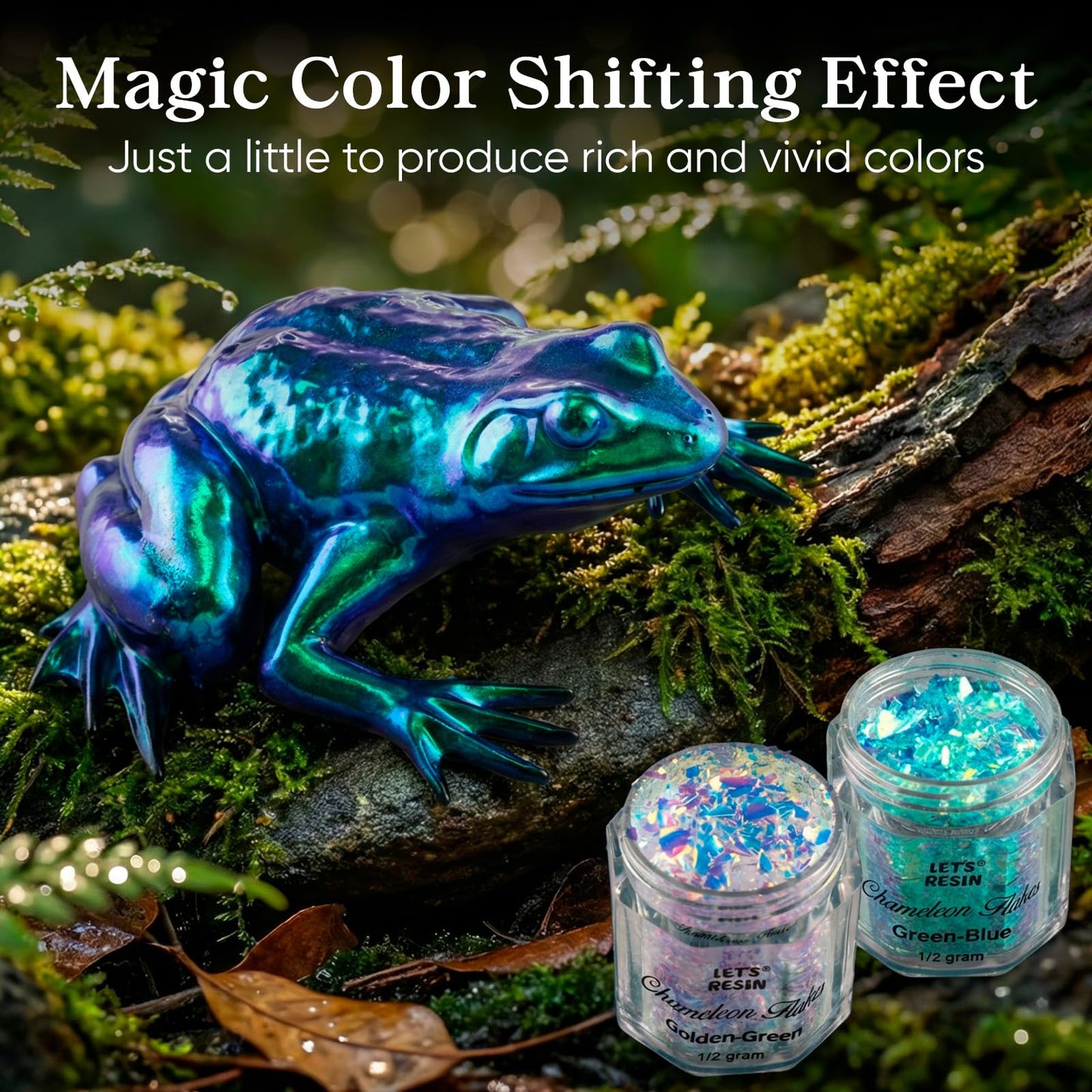 LET'S RESIN Opal Chameleon Flake, Transparent Glitter Flake for Epoxy Resin, 6 Colors Iridescent Color-Shift Pigment Powder for Resin Molds/Silicone Molds/Tumblers/Nail Art, Resin Supplies