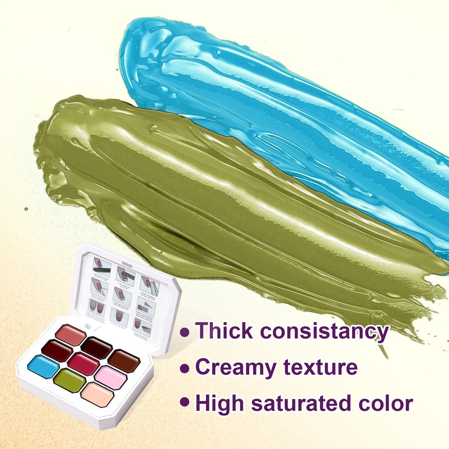 U-Shinein Gradient Painting Gel, 9 Colors Ombre Gel Nail Polish for Pigment Pat Nails Aura Nails French Manicure Soak Off UV Long-lasting Home Salon DIY Nail Art Canyon Bloom