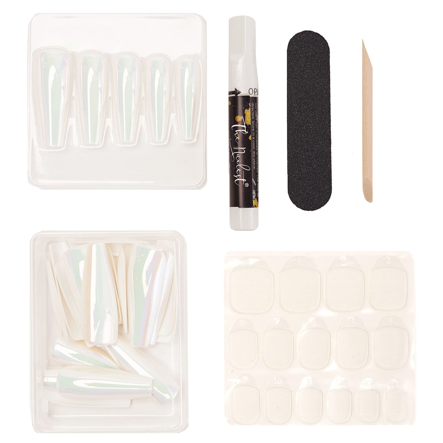 The Nailest - Instant Luxury Acrylic Press-on Nails-C-curve Long Coffin- Unicorn Chrome