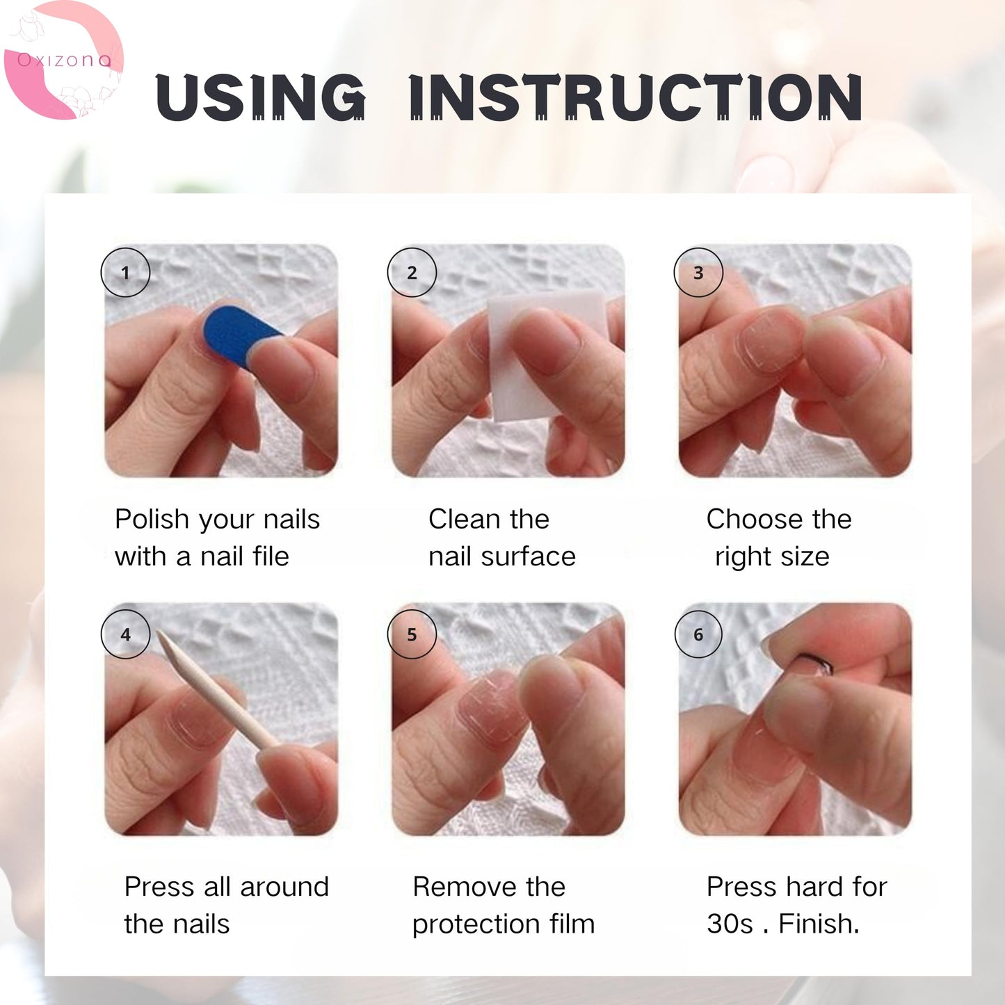 OXIZONA Nail Adhesive Tabs Strong Nail Glue Stickers for Press Ons Waterproof Breathable Jelly Double Sided Adhesive Tabs 20 Sheets(480pcs)