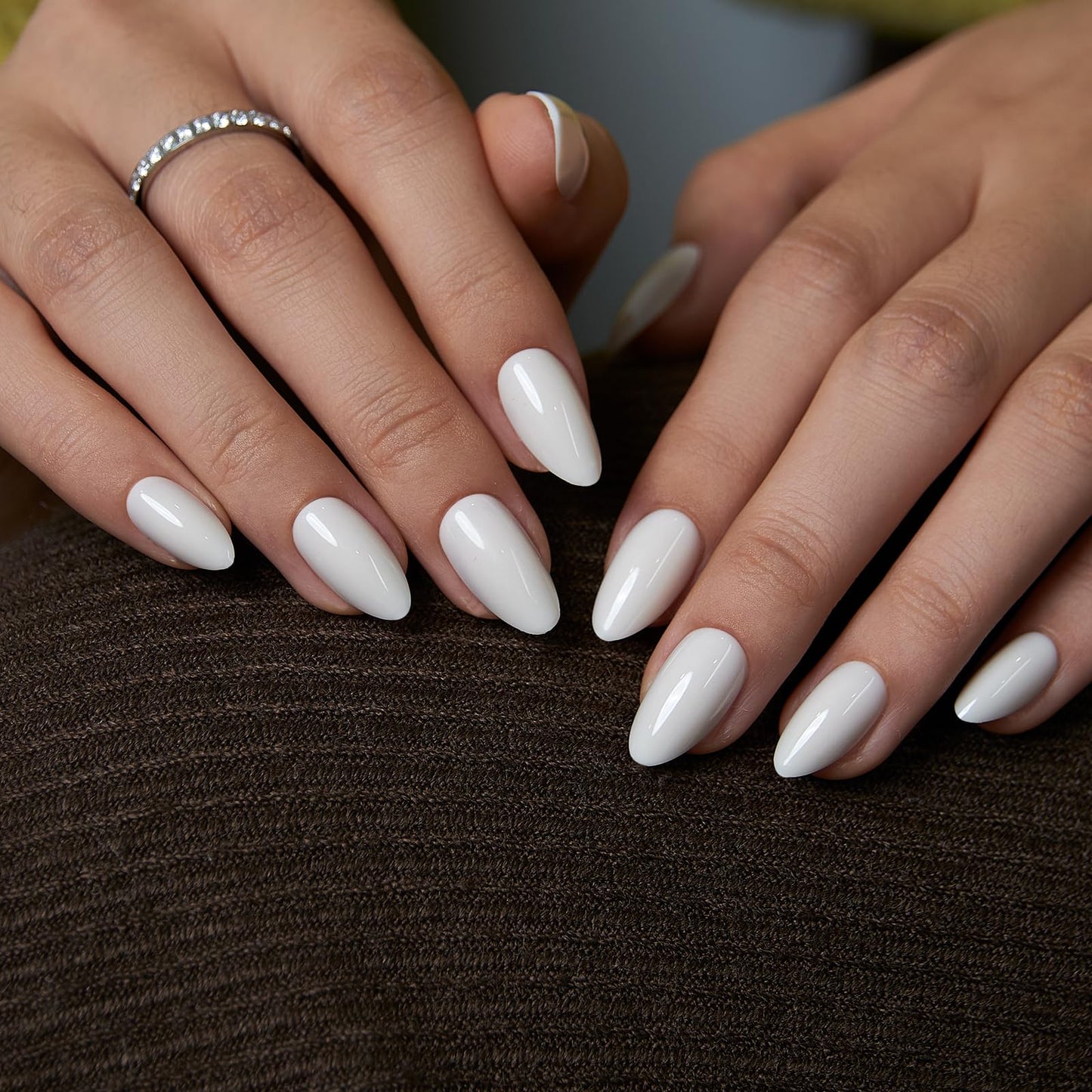 CurvLife Press On Nails – 30Pcs Soft Gel Almond Fake Nails, Reusable Glue On Nail Kit with Adhesive Tabs, Natural Fit & Salon-Quality for Women & Girls (Cream Whisper)