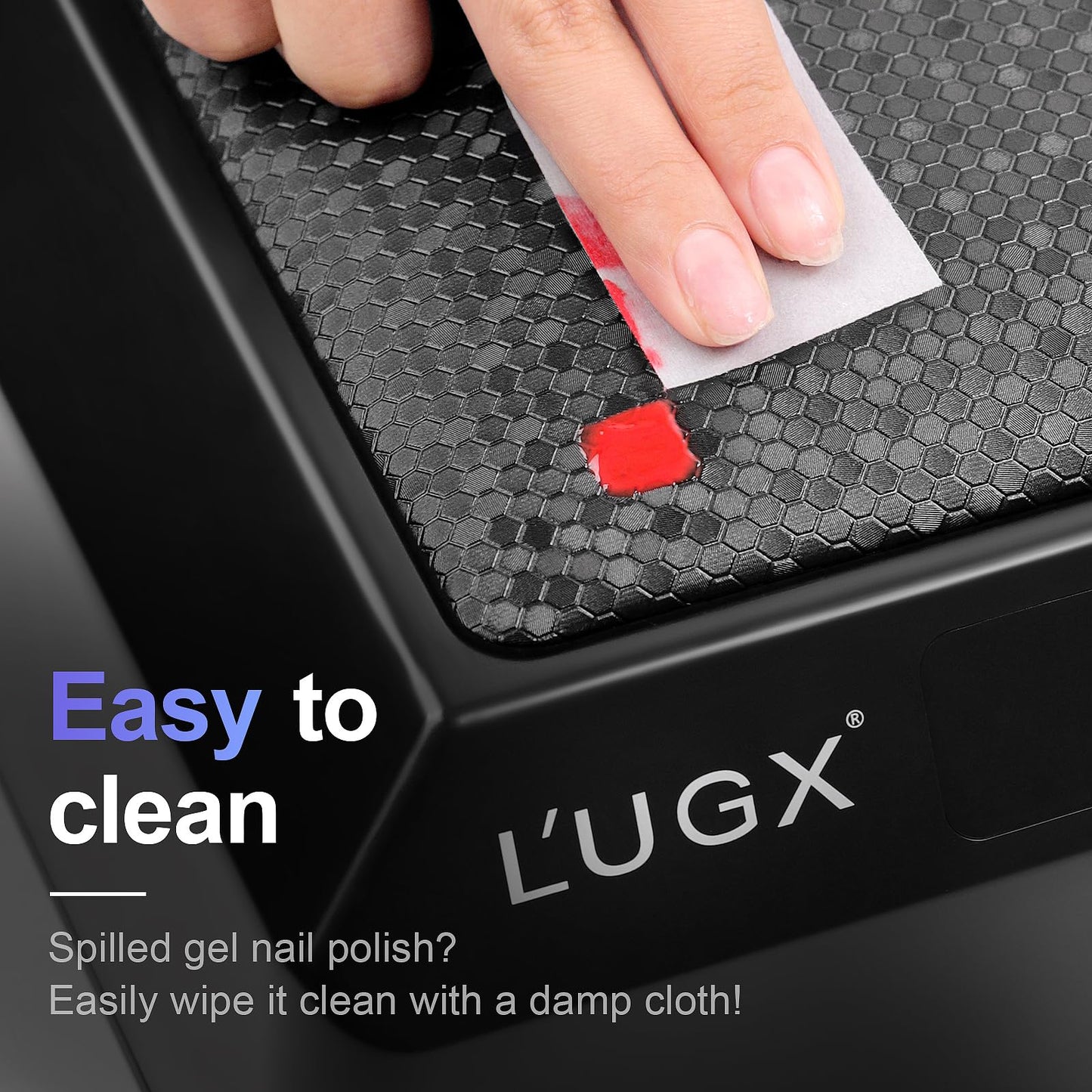 L'UGX Professional Nail Lamp for Gel Polish Dryer 72W LED UV Nail Lights with Arm Rest Pillow & Retractable Tray,Perfect for Manicure & Pedicure at Salon & Home Black