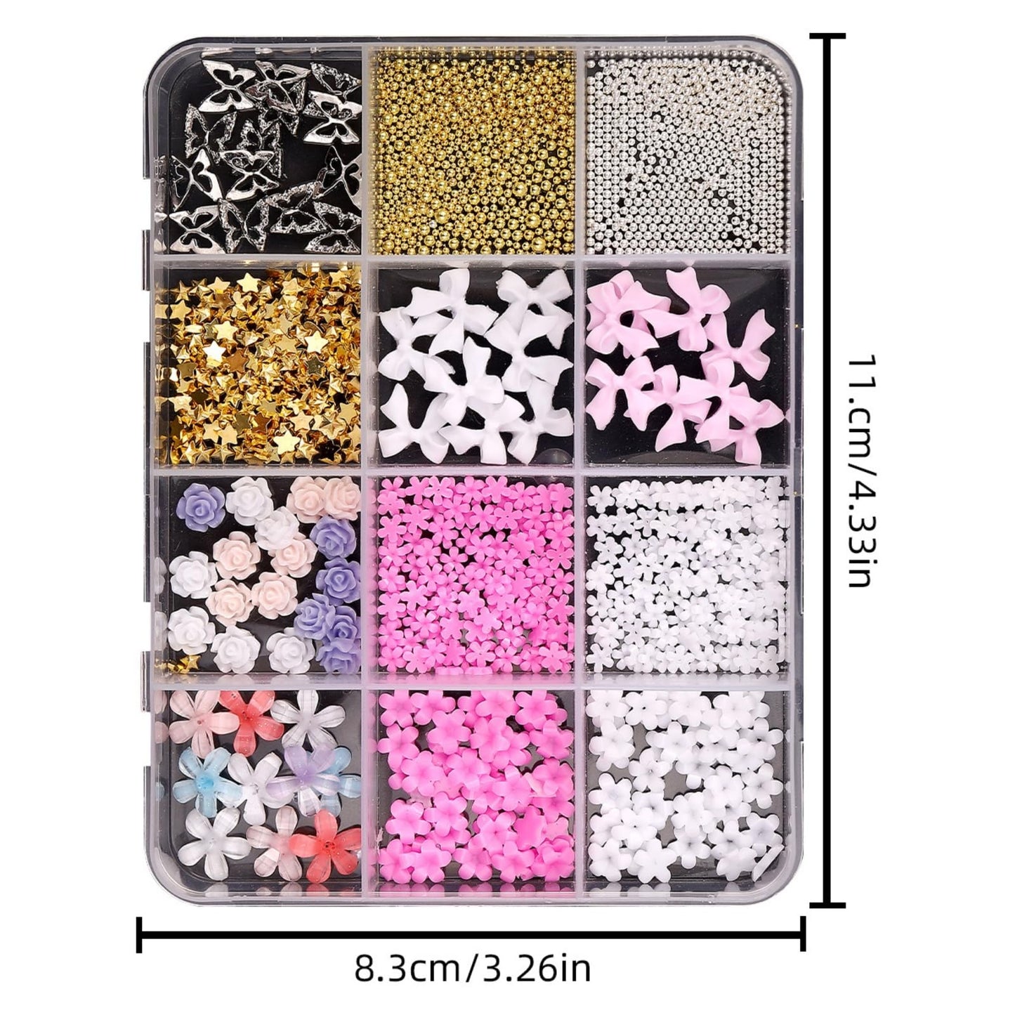 Green Nail Gems Big Glass Green Nail Charms Emerald Crystal Flatback Nail Jewels 3D Multi Shape Size Stones Diamonds Nail Rhinestones Clear Round Beads Gems for Nails Faces Eyes Makeup Crafts 12Grid