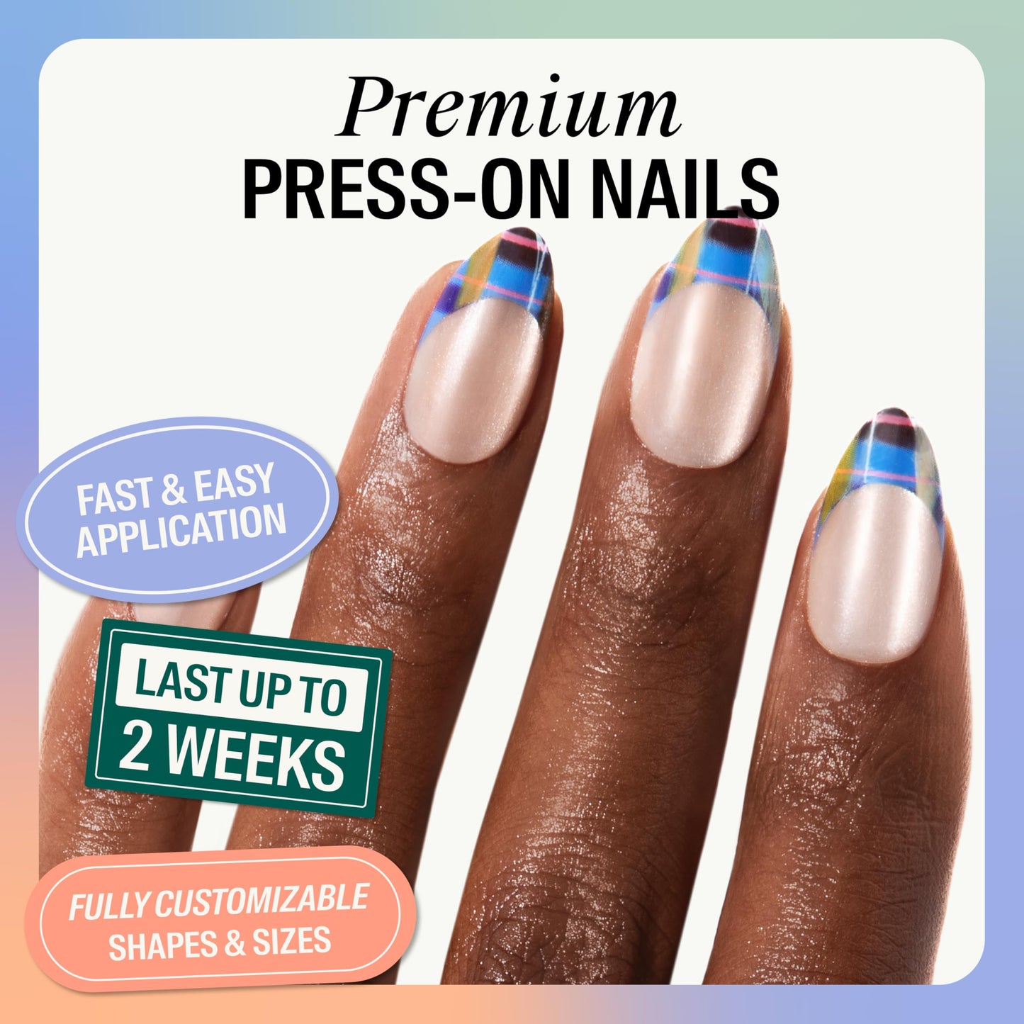 Chillhouse - Chill Tips, French Tip Press On Nails Kit - Priestess of Punk (Almond) - 30 Nail Shapes & Sizes - 2 Weeks of Wear - Customizable Fit - French Manicure Kit - Women Owned, Beauty, Self Care