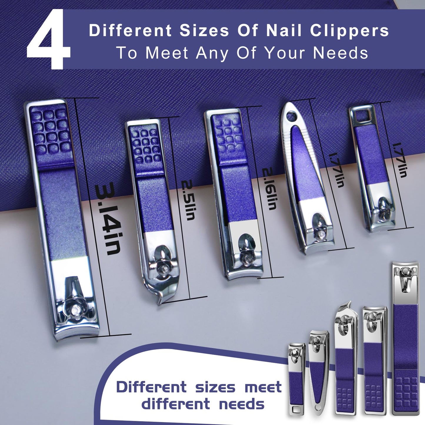 Manicure Set 30 in 1 Nail Clippers Set,Nail Manicure Kit for Women,RedFlow Toenail Clippers,Pedicure Kit,Pedicure Tools,Suitable for Travel Manicure Tools (Navy Blue)