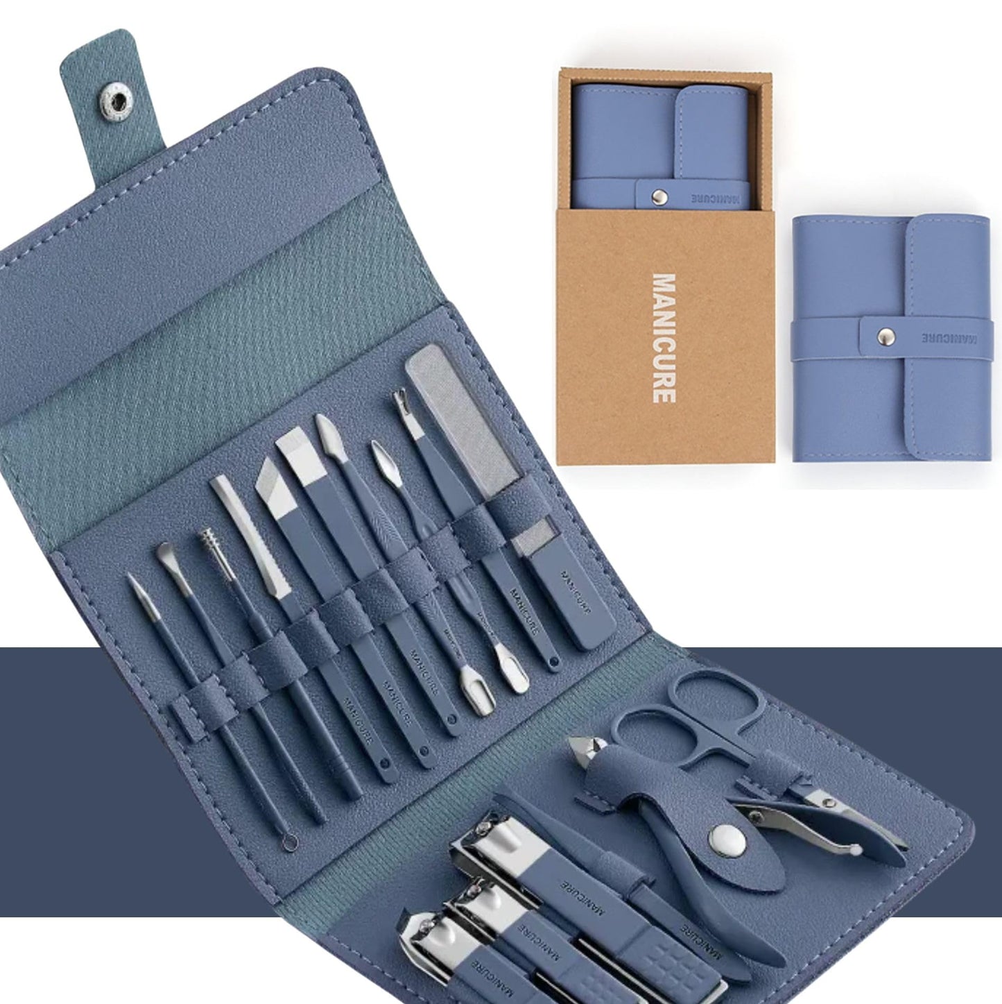 Juego de cortaúñas, kit de manicura y pedicura, kit de cuidado de uñas, cortaúñas para adultos, kit de cuidado de uñas para Hombres, kit de cuidado de uñas, kit de uñas de viaje, manicura Profesional