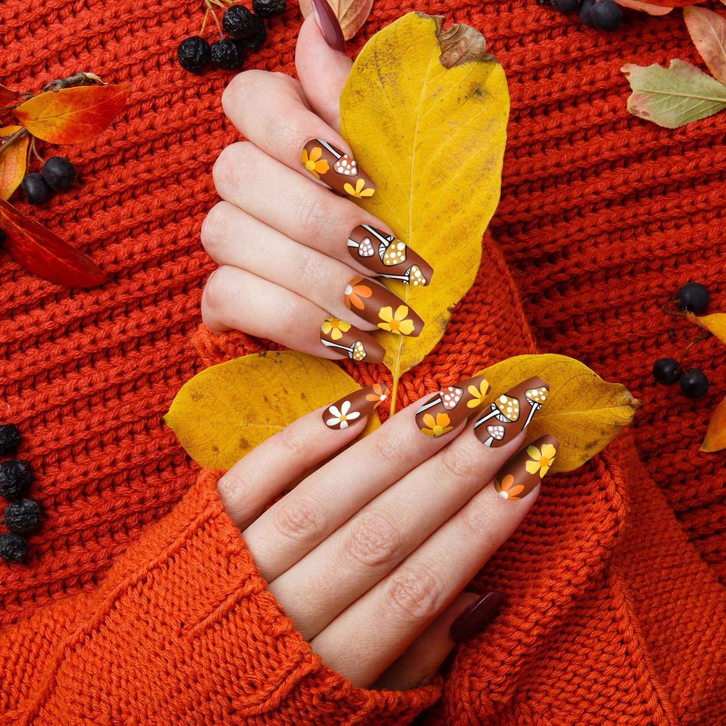 Whaline 6 Pcs Fall Nail Plates Stamping Set Pumpkin Leaves Stamp Templates Nail Art Plates for Autumn Harvest Thanksgiving DIY Print Manicure Salon Design