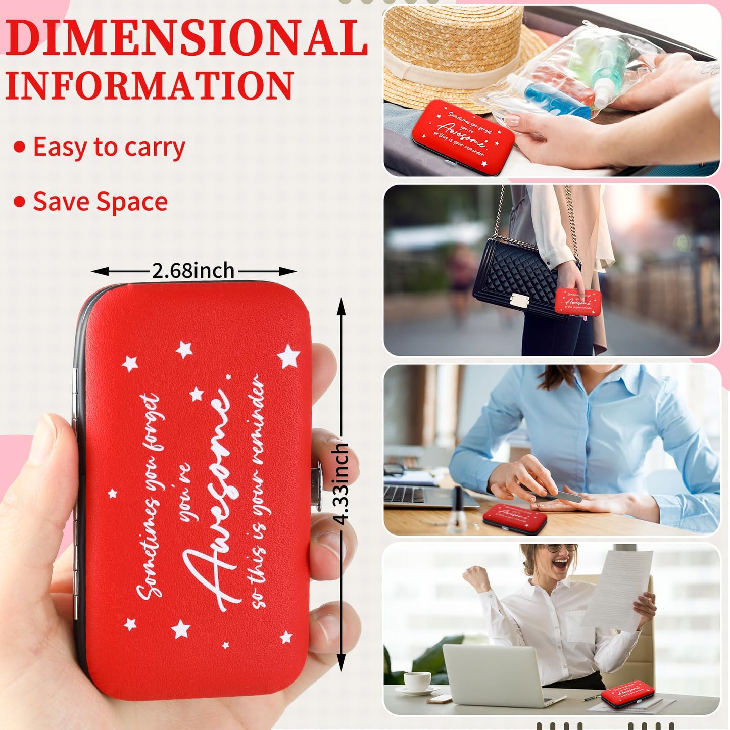 Lanties 24 Set Manicure Kit Bulk Steel Nail Clippers 7 in 1 Stainless Grooming Nail Kit Mother's Day Appreciation Gift Professional Pedicure Tool for Adults Women Men Employee Personal Care(Red)