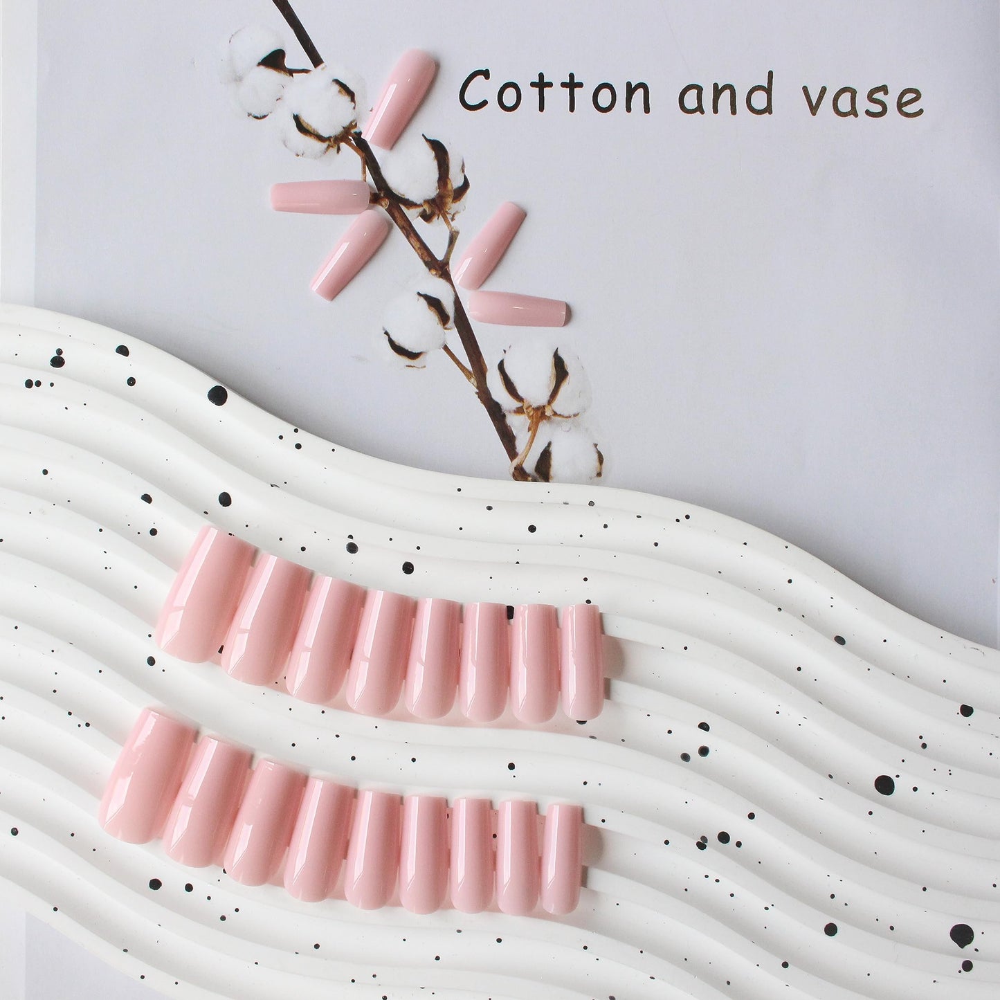 Pink Press On Nails Medium Long Square, Xcreando Medium Coffin Nails Acrylic Press ons Glue on Nails, Solid Color Fake Nail for Women, Natural Thick Artificial Stick on