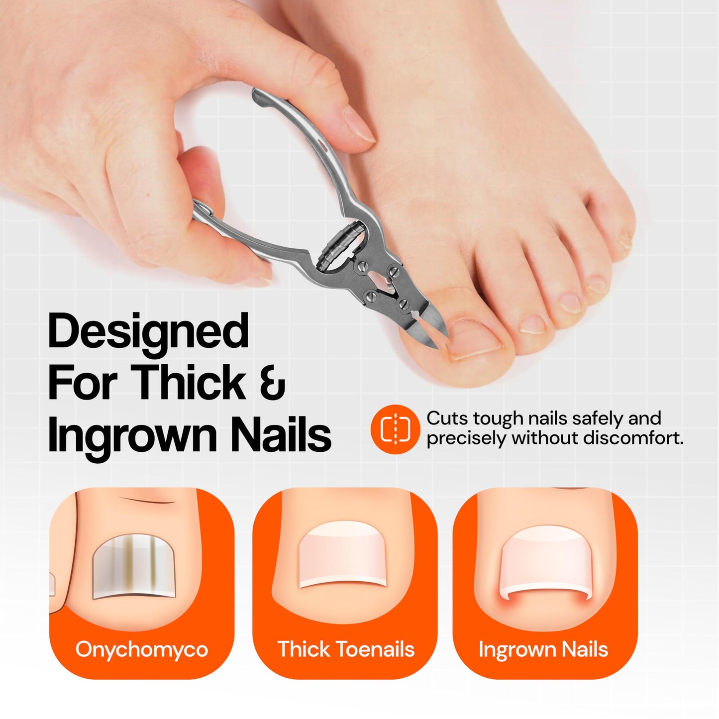 Toenail Clippers for Thick Ingrown Toenails - Professional Podiatry Nail Cutter Fingernail Clipper Trimmer Heavy Duty Surgical Grade Stainless Steel Men Seniors Adults Podiatrist Tool Krisp Beauty