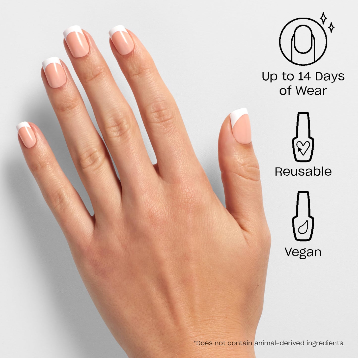 OPI On Point Fluent in French | Short Squoval Nude Pink & White French Tip Press On Nails | 30 Count with Nail Glue | Long Lasting, Reusable, Non-damaging