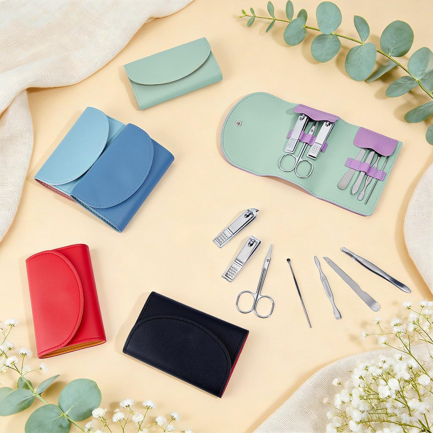 TWINKLEMON 18PCS Manicure Set Bulk Nail Clipper Kit Manicure Grooming Care Tools Kit Fingernail Clipper & Toenail Pedicure Cutter Mini Nail Trimmer Set with Travel Case for Women Men Home (Colorful)