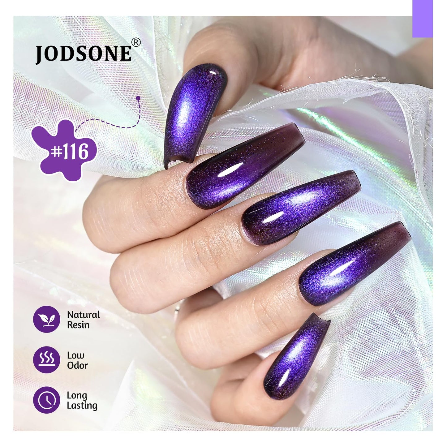 JODSONE Cat Eye Gel Nail Polish 10 Colors Blue Green Red with Base Coat Top Coat Magnet Stick Glazed Amber Cat Eye Gel for Home DIY
